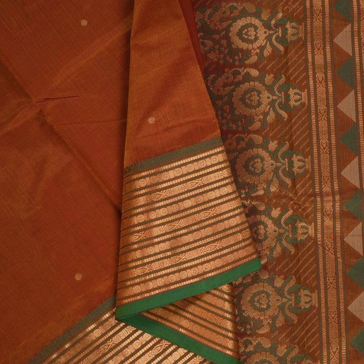 Hayagrivas Sunset Orange Kanchi Silk Cotton Saree KSBE124C8-28