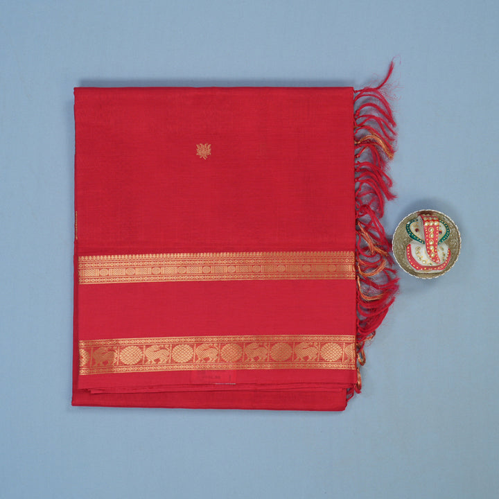 Hayagrivas Tomato Pink Kanchi Silk Cotton Saree KSBE124C8-30