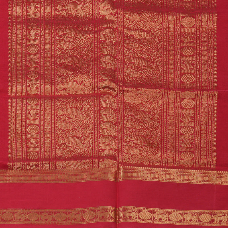 Hayagrivas Tomato Pink Kanchi Silk Cotton Saree KSBE124C8-30