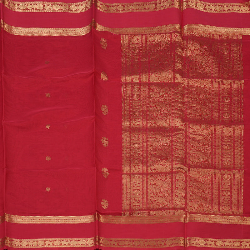 Hayagrivas Tomato Pink Kanchi Silk Cotton Saree KSBE124C8-30