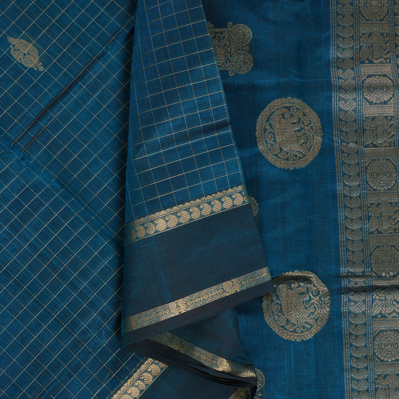 Hayagrivas Rama Blue Kanchi Silk Cotton Saree KSBE124C8-32