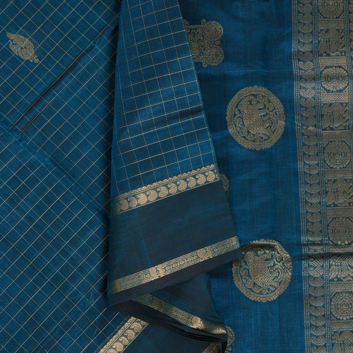 Hayagrivas Rama Blue Kanchi Silk Cotton Saree KSBE124C8-32
