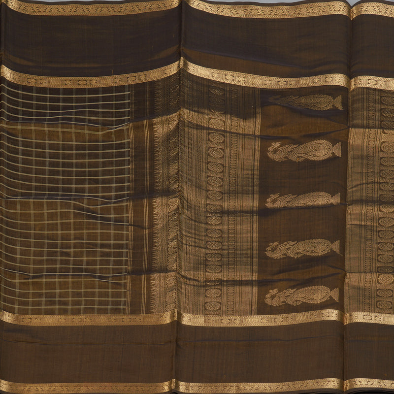 Hayagrivas Dark Gold Kanchi Silk Cotton Saree KSBE124C8-37