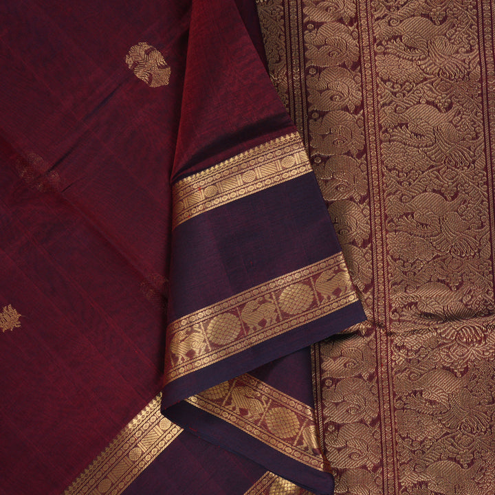 Hayagrivas Wine Kanchi Silk Cotton Saree KSBE124C8-4