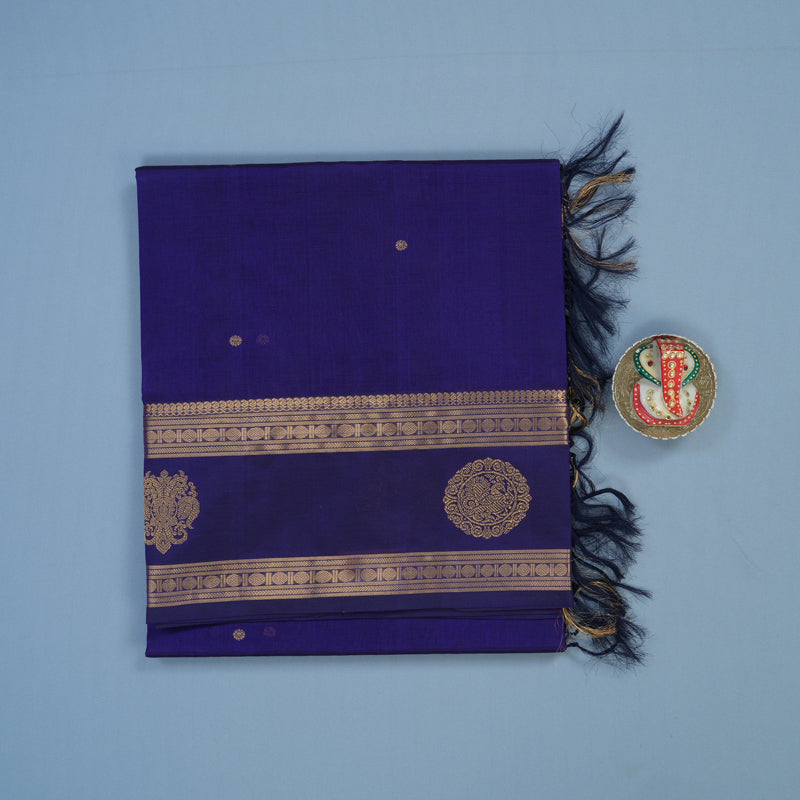 Hayagrivas MS Blue Kanchi Silk Cotton Saree KSBE124C9-1