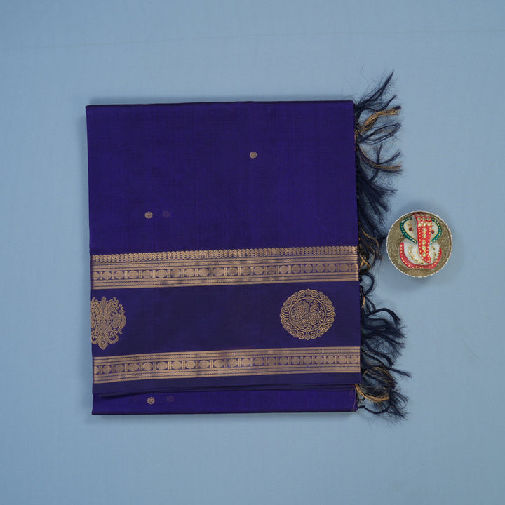 Hayagrivas MS Blue Kanchi Silk Cotton Saree KSBE124C9-1