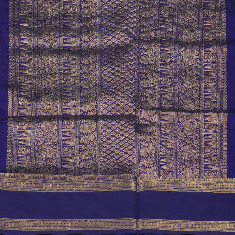 Hayagrivas MS Blue Kanchi Silk Cotton Saree KSBE124C9-1