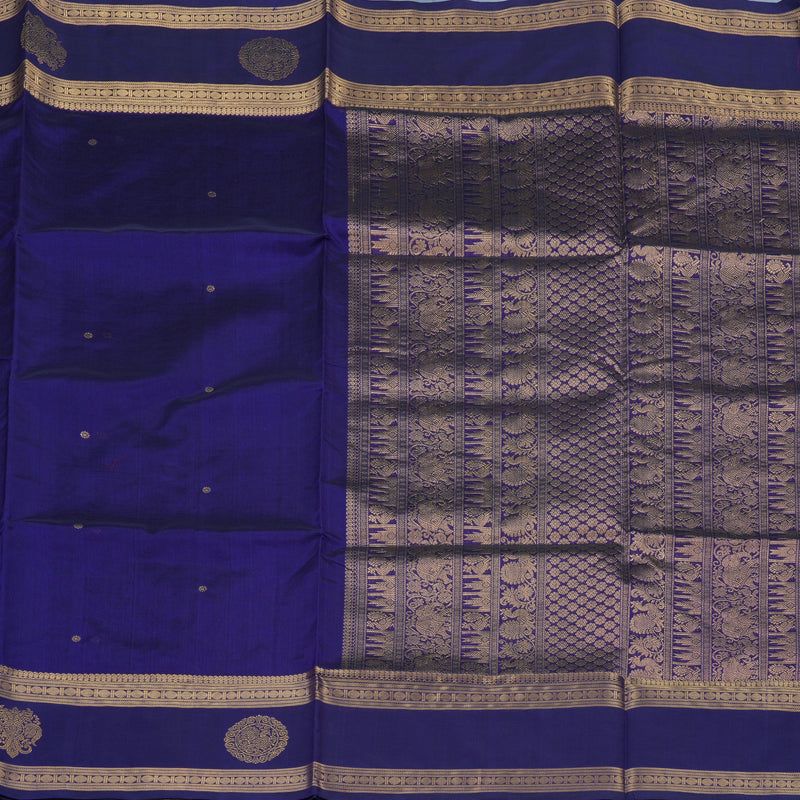 Hayagrivas MS Blue Kanchi Silk Cotton Saree KSBE124C9-1