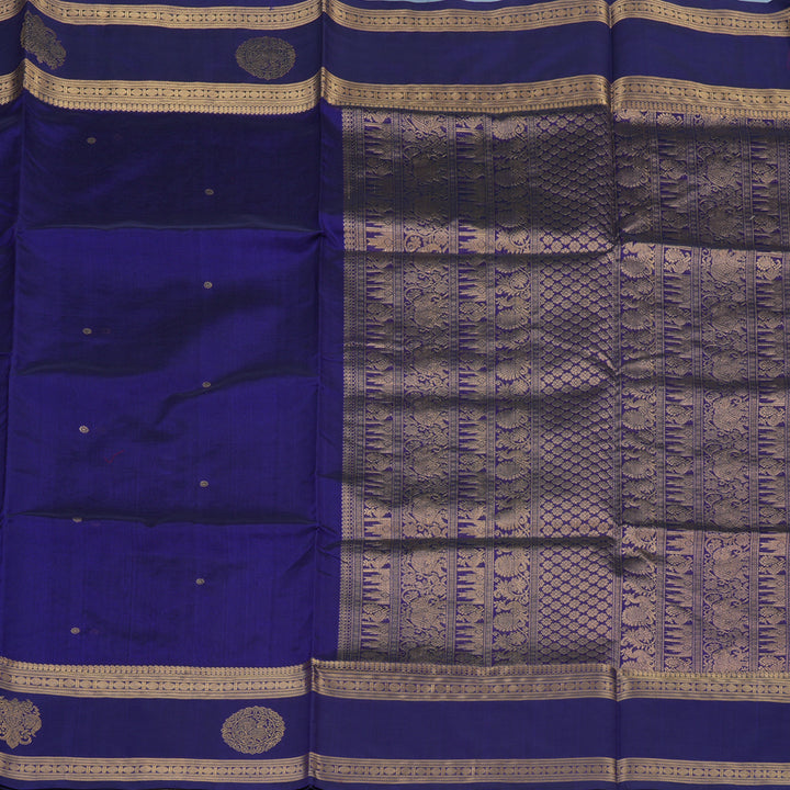 Hayagrivas MS Blue Kanchi Silk Cotton Saree KSBE124C9-1