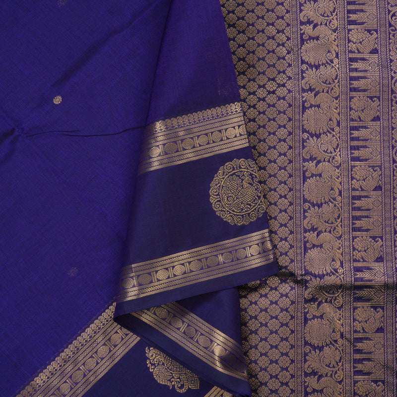 Hayagrivas MS Blue Kanchi Silk Cotton Saree KSBE124C9-1