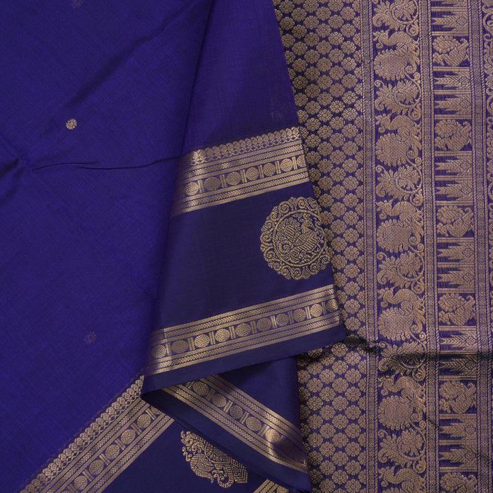 Hayagrivas MS Blue Kanchi Silk Cotton Saree KSBE124C9-1