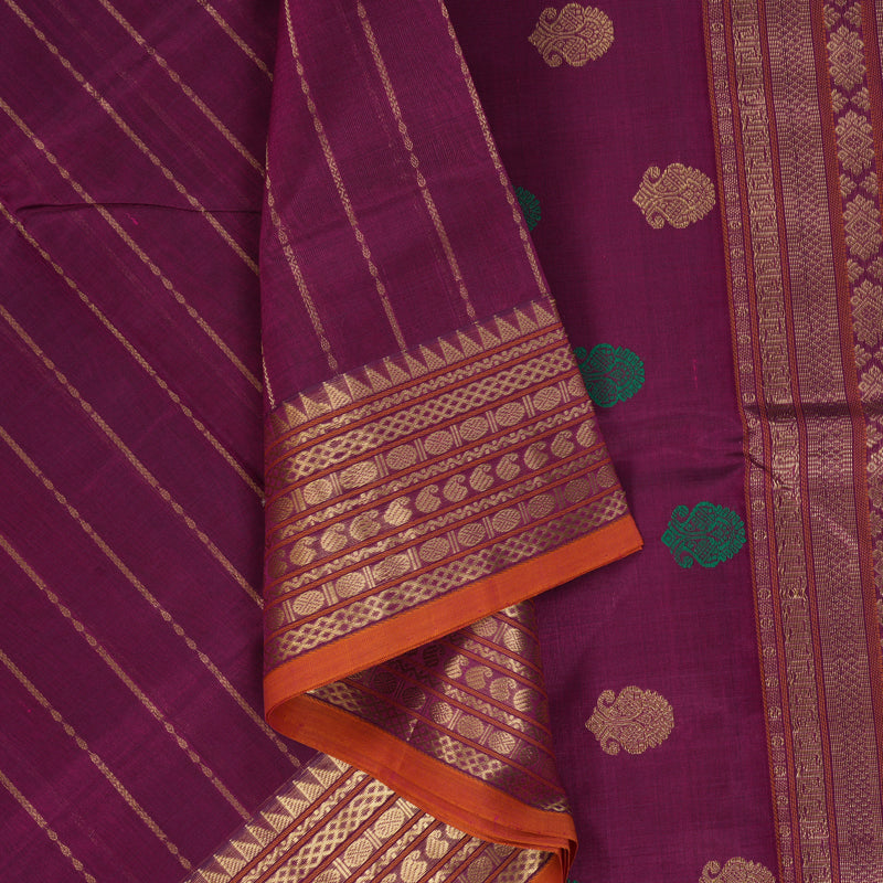 Hayagrivas Magenta Kanchi Silk Cotton Saree KSBE124C9-13