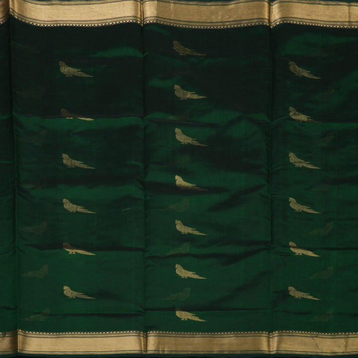 Hayagrivas Bottle Green Kanchi Silk Cotton Saree KSBE124C9-14