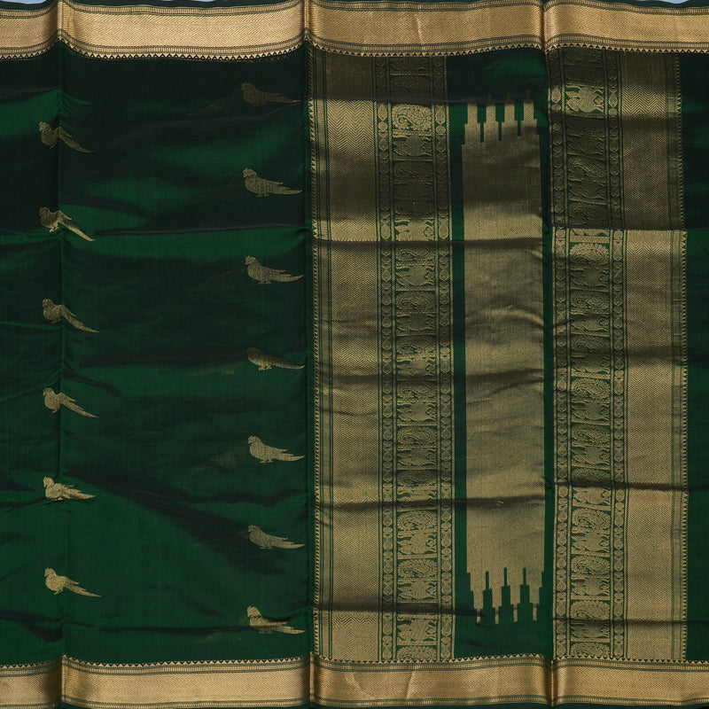 Hayagrivas Bottle Green Kanchi Silk Cotton Saree KSBE124C9-14