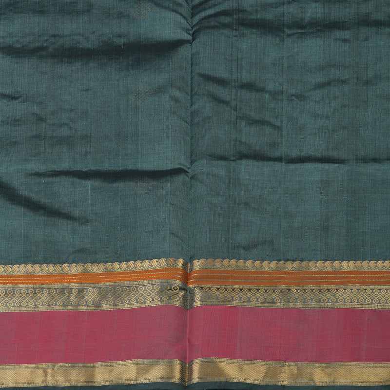 Hayagrivas Muted Grey-Green Kanchi Silk Cotton Saree KSBE124C9-17