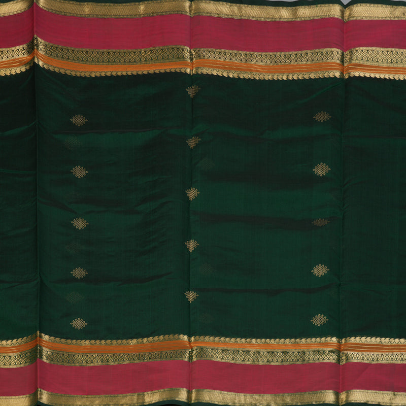 Hayagrivas Bottle Green Kanchi Silk Cotton Saree KSBE124C9-2