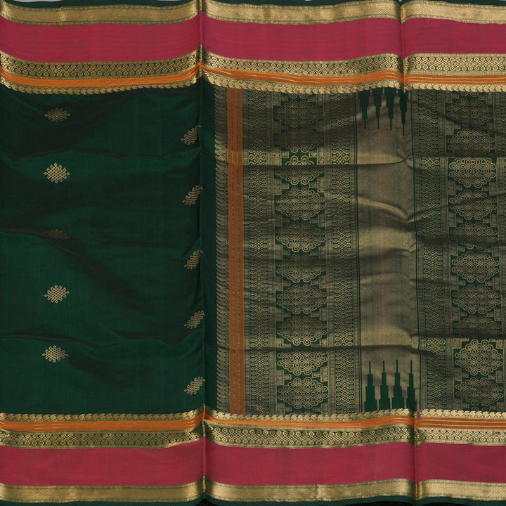 Hayagrivas Bottle Green Kanchi Silk Cotton Saree KSBE124C9-2