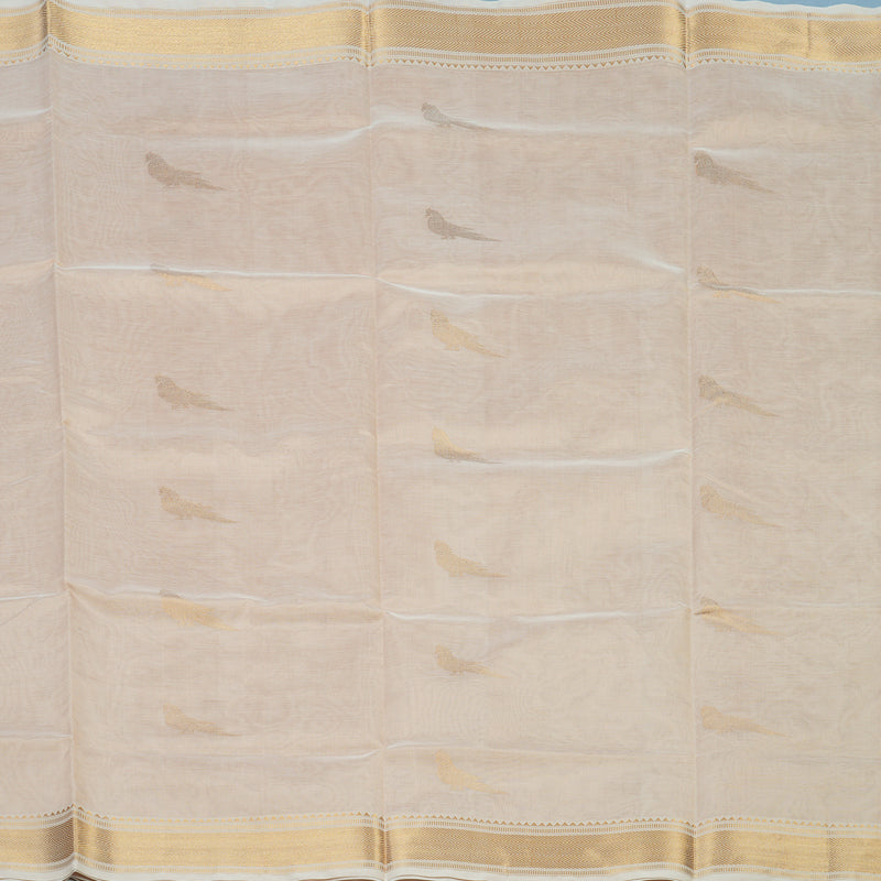 Hayagrivas Half-White Kanchi Silk Cotton Saree KSBE124C9-9