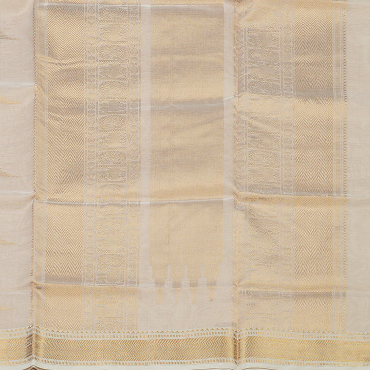 Hayagrivas Half-White Kanchi Silk Cotton Saree KSBE124C9-9
