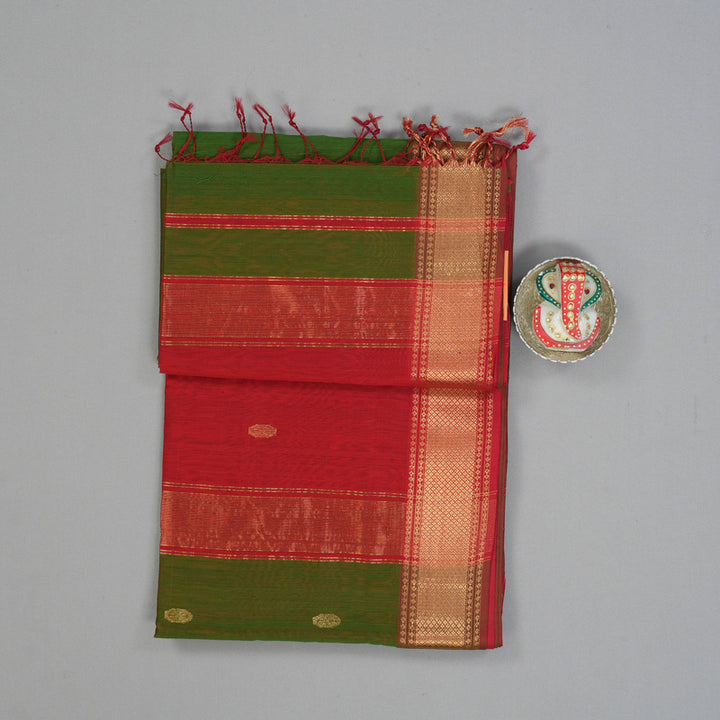 Hayagrivas Manthalir Green Maheswari Cotton Saree KSBE125C4-14