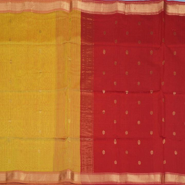 Hayagrivas Lemon Yellow Kora Silk Cotton Saree KSBE125C4-6