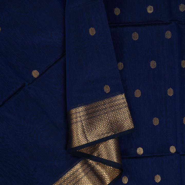 Hayagrivas Dark Blue Maheswari Cotton Saree KSBE125C4-8