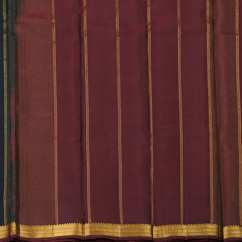 Hayagrivas Handloom Black Kanjivaram Silk Saree with Ganga Jamuna Border KSBE126C1-1