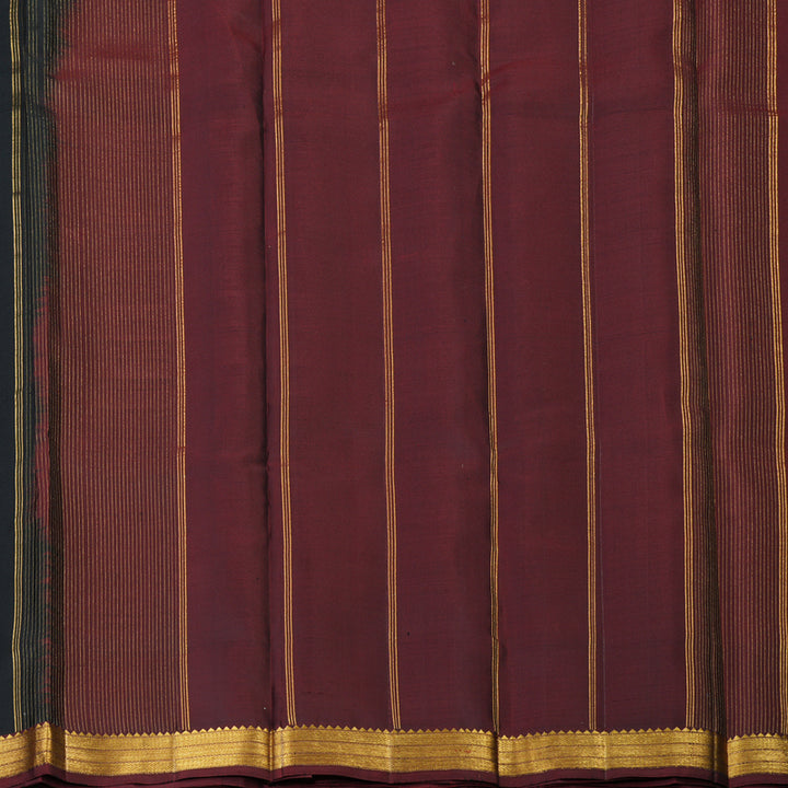 Hayagrivas Handloom Black Kanjivaram Silk Saree with Ganga Jamuna Border KSBE126C1-1