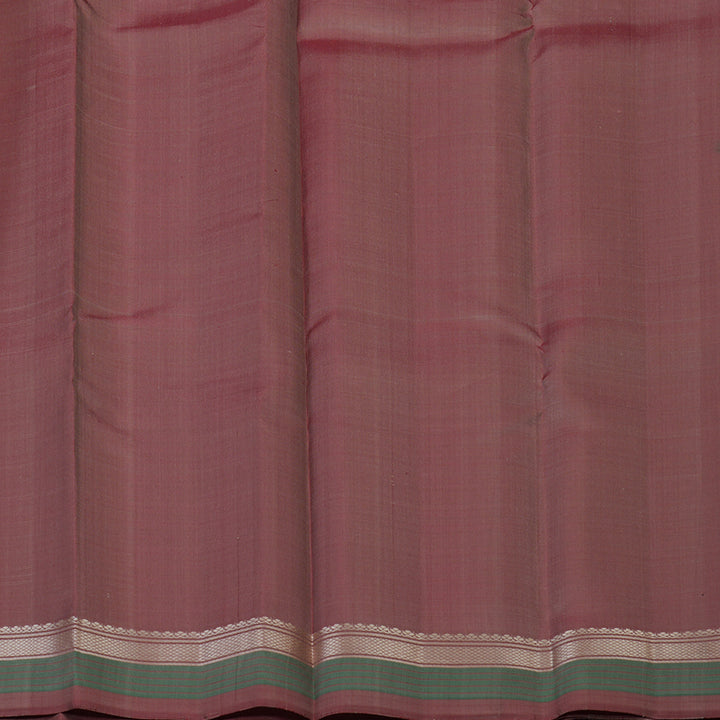 Hayagrivas Handloom Elephant Grey Kanjivaram Silk Saree with Mild Maroon Border KSBE126C2-10