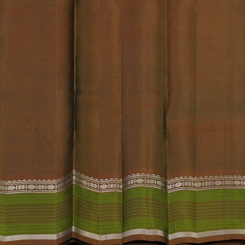 Hayagrivas Handloom Rama Blue Kanjivaram Silk Saree with Honey Mustard Border KSBE126C2-11
