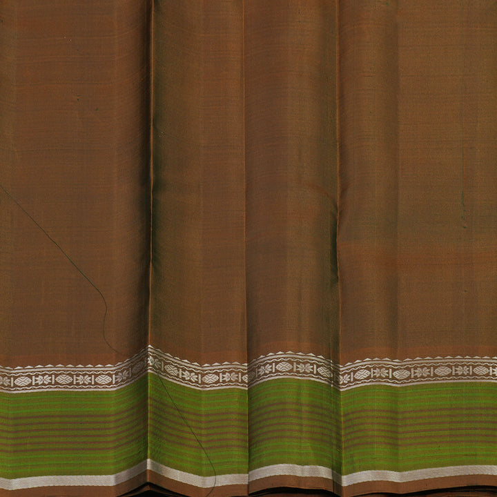 Hayagrivas Handloom Rama Blue Kanjivaram Silk Saree with Honey Mustard Border KSBE126C2-11
