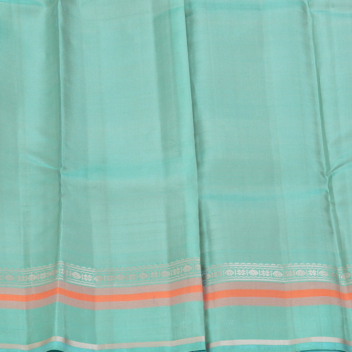 Hayagrivas Handloom Rose Pink Kanjivaram Silk Saree with Pastel Teal Border KSBE126C2-14