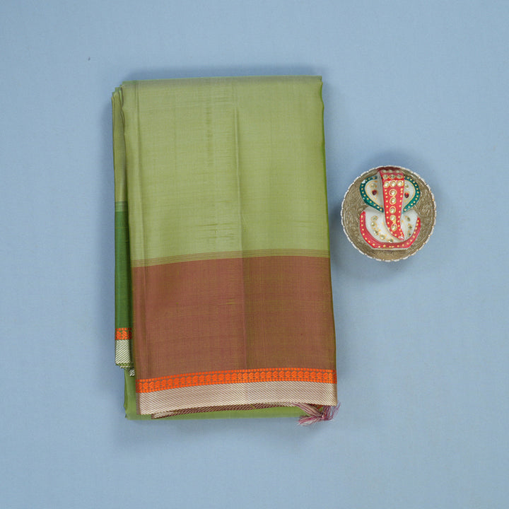 Hayagrivas Handloom Light Green Kanjivaram Silk Saree with Ganga Jamuna Border KSBE126C2-5