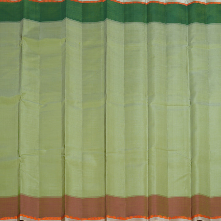 Hayagrivas Handloom Light Green Kanjivaram Silk Saree with Ganga Jamuna Border KSBE126C2-5