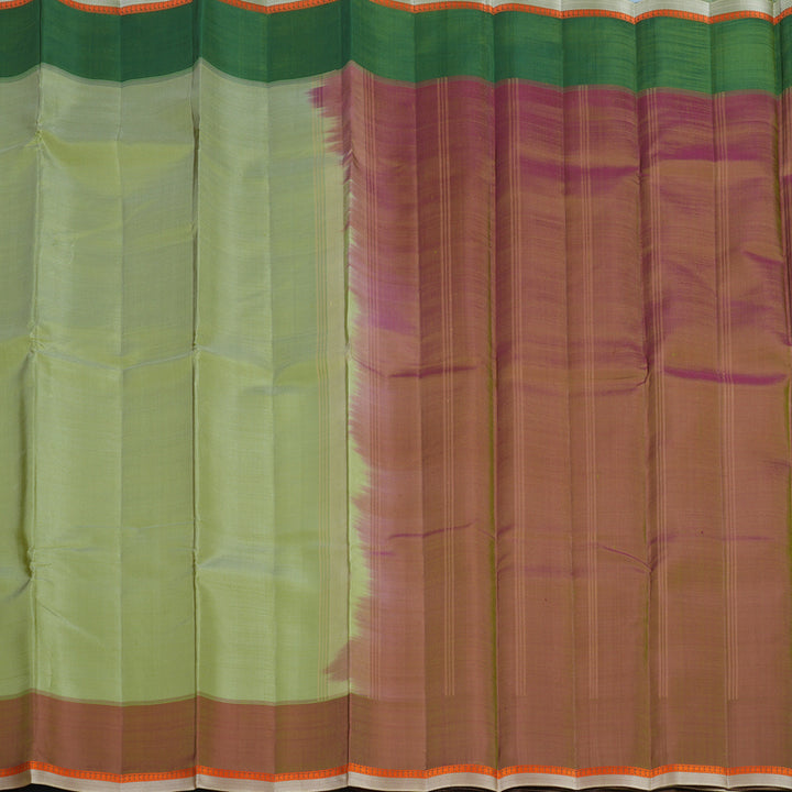 Hayagrivas Handloom Light Green Kanjivaram Silk Saree with Ganga Jamuna Border KSBE126C2-5