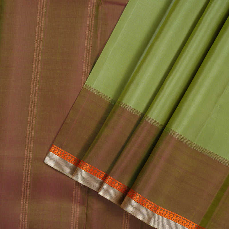 Hayagrivas Handloom Light Green Kanjivaram Silk Saree with Ganga Jamuna Border KSBE126C2-5