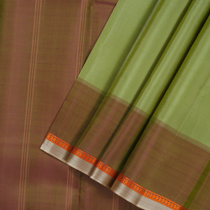 Hayagrivas Handloom Light Green Kanjivaram Silk Saree with Ganga Jamuna Border KSBE126C2-5