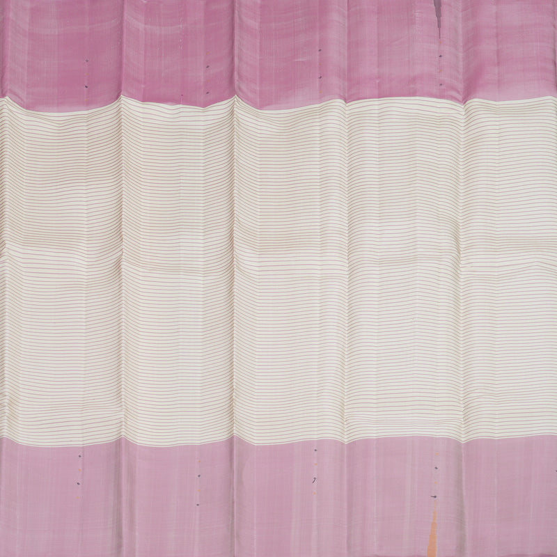 Hayagrivas Handloom Cream Kanjivaram Silk Saree with Lavendar Border KSBE126C5-1