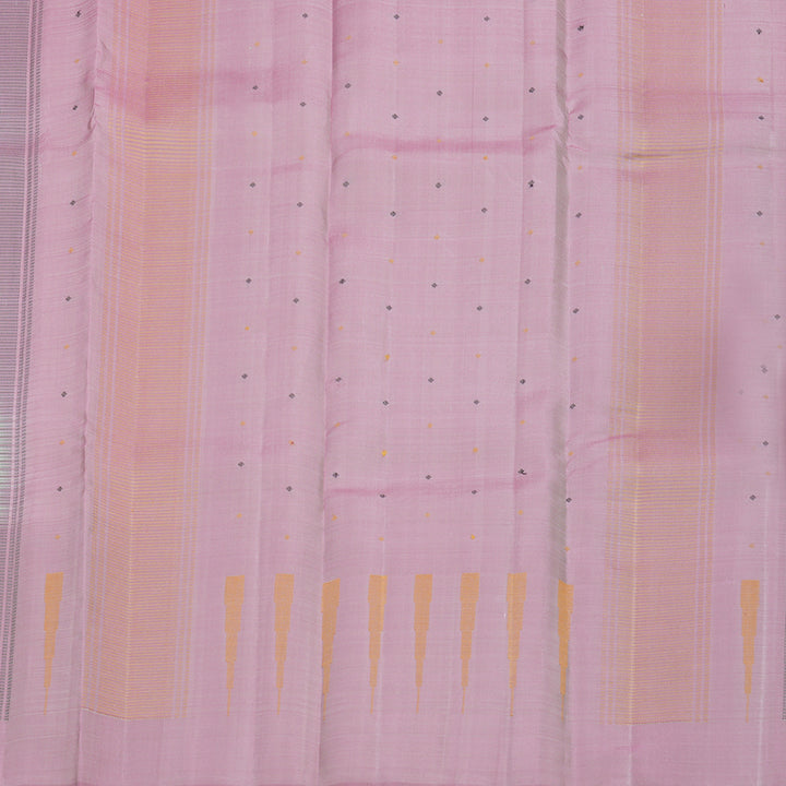 Hayagrivas Handloom Cream Kanjivaram Silk Saree with Lavendar Border KSBE126C5-1