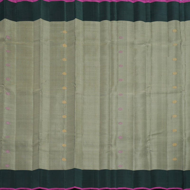 Hayagrivas Handloom Elephant Grey Kanjivaram Silk Saree with Karum Pachai Border KSBE126C6-1