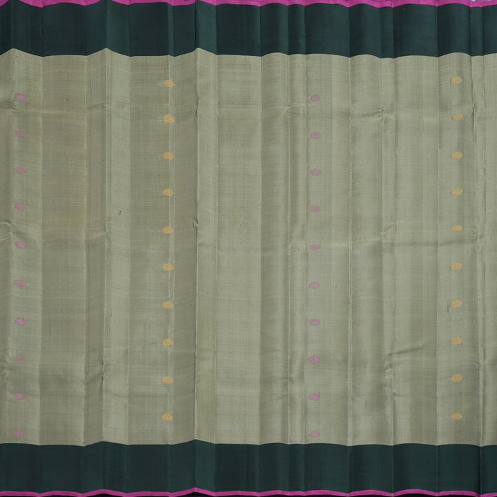 Hayagrivas Handloom Elephant Grey Kanjivaram Silk Saree with Karum Pachai Border KSBE126C6-1