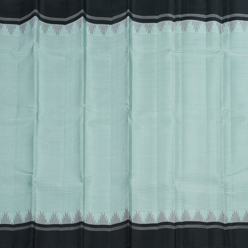 Hayagrivas Handloom Powder Green Kanjivaram Silk Saree with Black Border KSBE126C7-1
