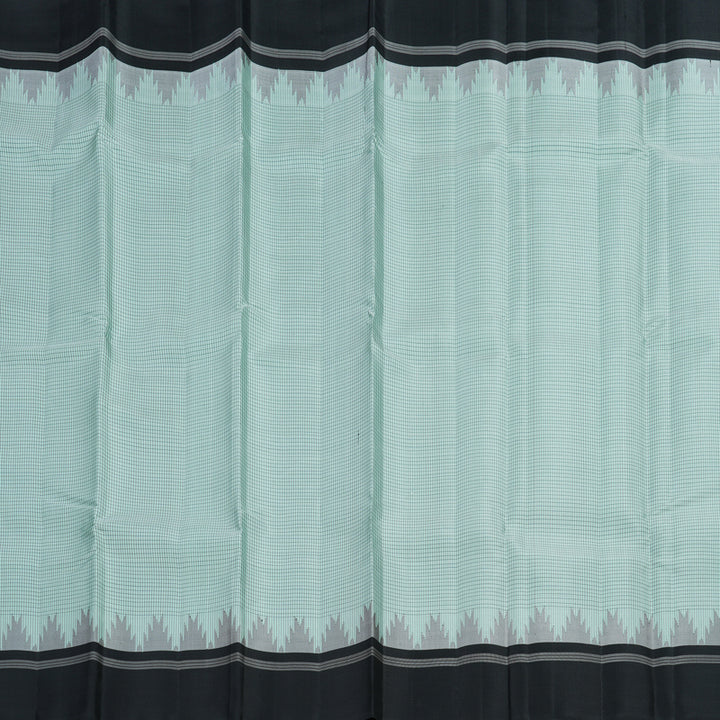 Hayagrivas Handloom Powder Green Kanjivaram Silk Saree with Black Border KSBE126C7-1