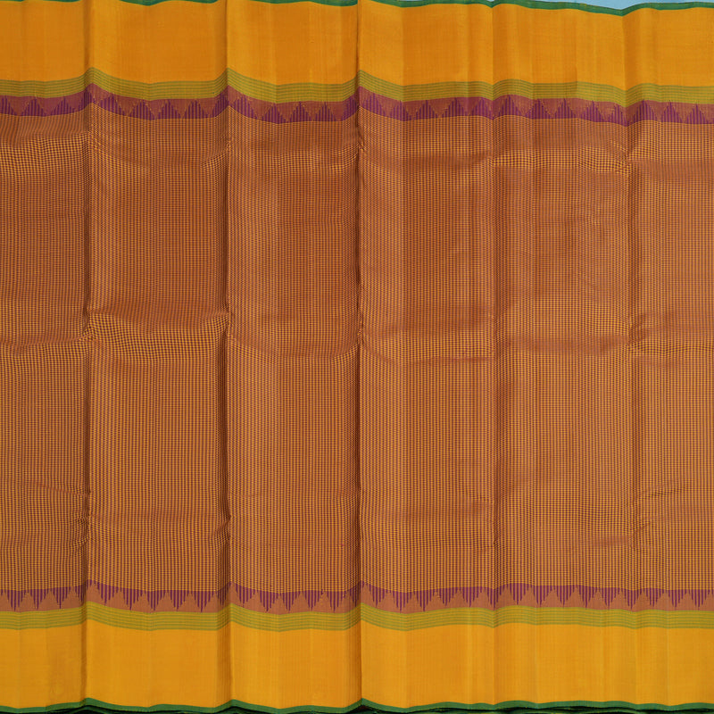 Hayagrivas Handloom Mustard & Maroon Checks Kanjivaram Silk Saree with Mustard Border KSBE126C7-3