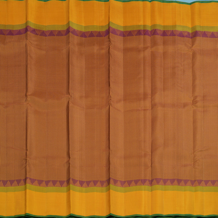 Hayagrivas Handloom Mustard & Maroon Checks Kanjivaram Silk Saree with Mustard Border KSBE126C7-3