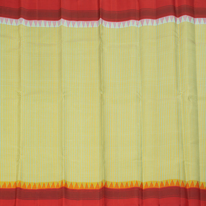 Hayagrivas Handloom Yellow & Sky Blue Checks Kanjivaram Silk Saree KSBE126C7-4