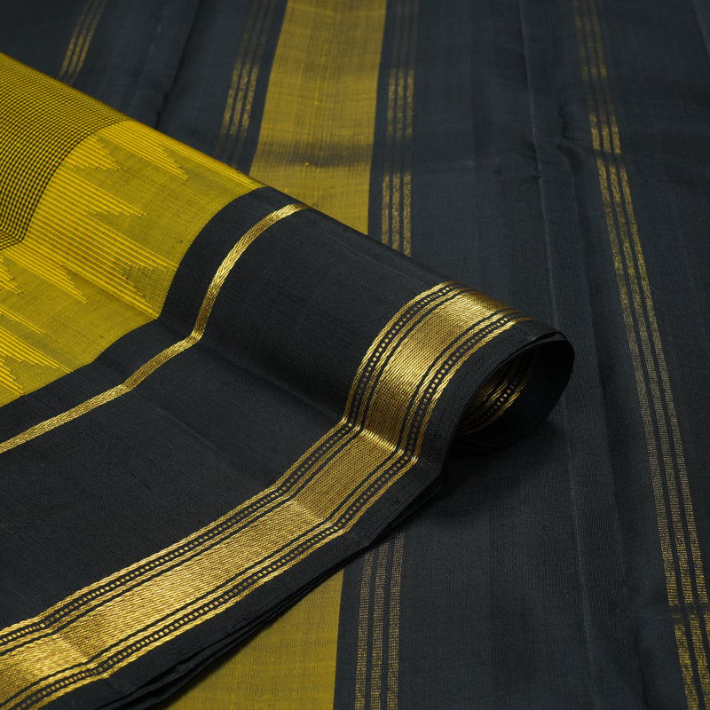 Hayagrivas Handloom Yellow & Black (Zasa Zasa Kattam) Kanjivaram Silk Saree KSBE126C9-3