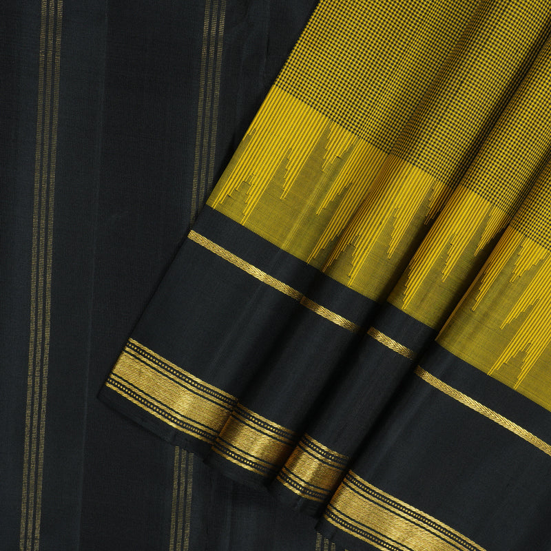 Hayagrivas Handloom Yellow & Black (Zasa Zasa Kattam) Kanjivaram Silk Saree KSBE126C9-3