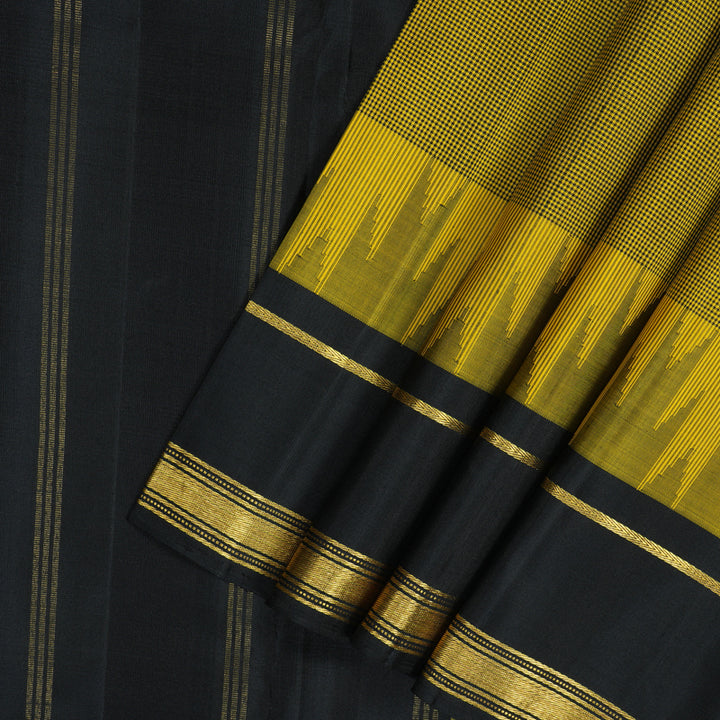 Hayagrivas Handloom Yellow & Black (Zasa Zasa Kattam) Kanjivaram Silk Saree KSBE126C9-3