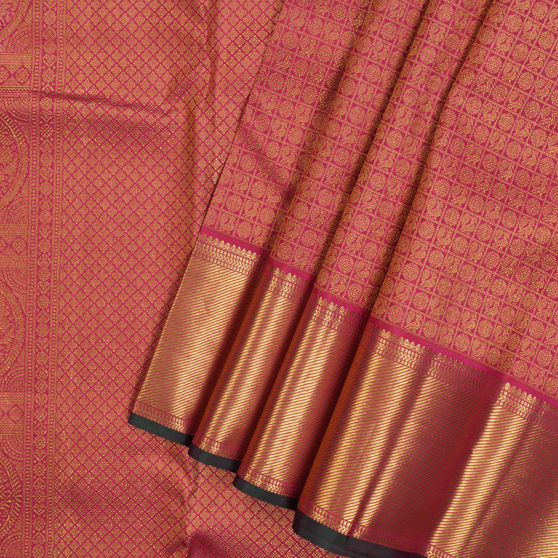Hayagrivas Handloom Pink Kanjivaram Silk Saree KSBE127C10-13